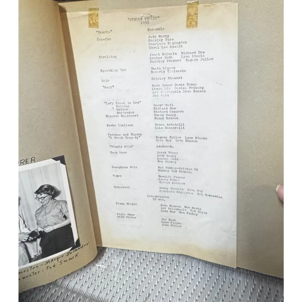 1950’s Musical Theatre High School Scrapbook- Cursive Writing Pictures- Read